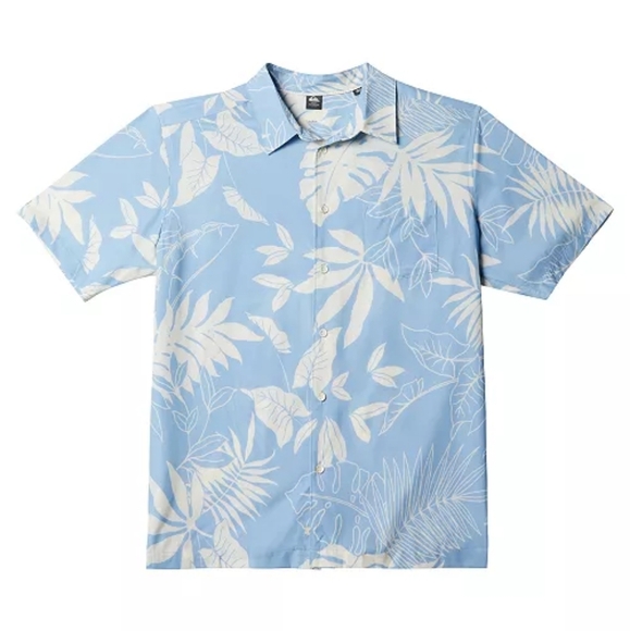 Quiksilver Men's Last Island Short Sleeve Shirt in Blue XXL Hawaiian Shirt - Picture 1 of 6